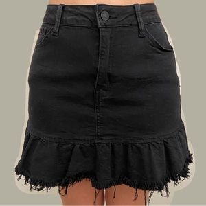 Kancan | Black Denim Skirt | Size Large
